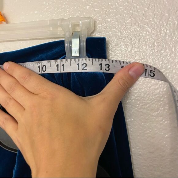 The Line up solo dance costume 2 piece velvet teal rhinestone Austere skirt MA - Picture 9 of 13